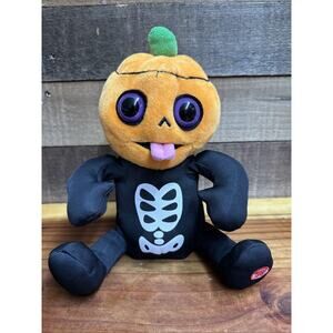Halloween Giggles Animated Pumpkin Head Skeleton Plush